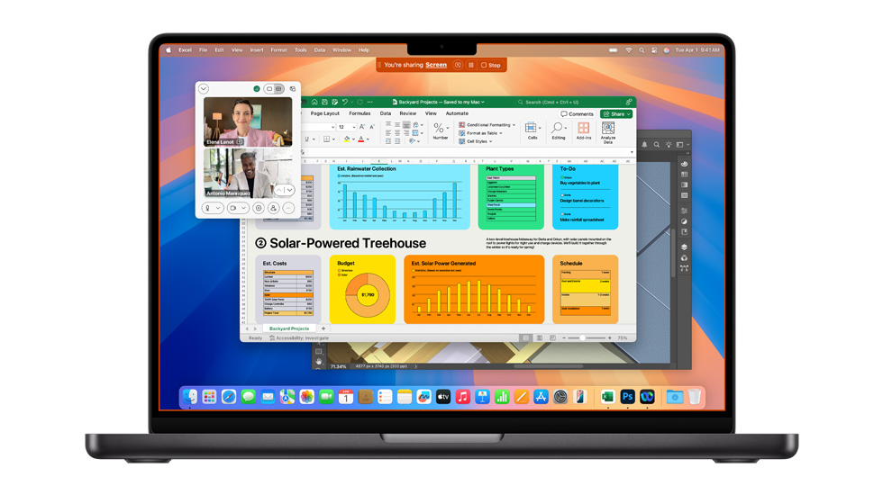 Layar Mac yang memperlihatkan beberapa aplikasi yang terbuka, termasuk Zoom dan Excel.