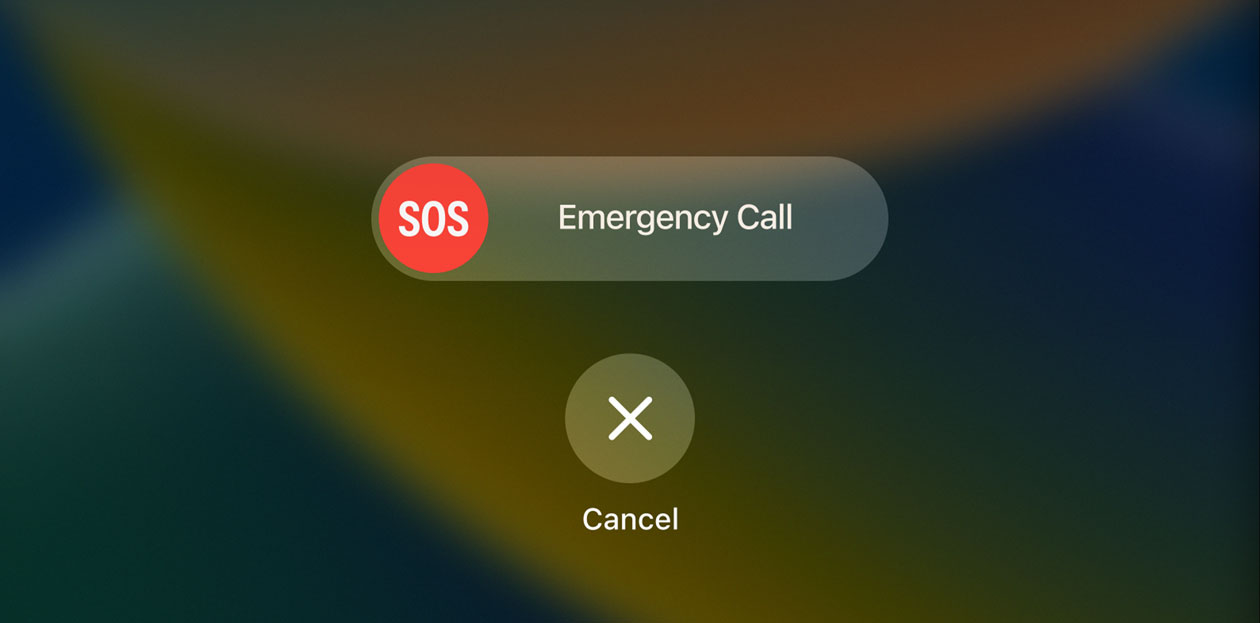 An iPhone screen displaying SOS Emergency Call.