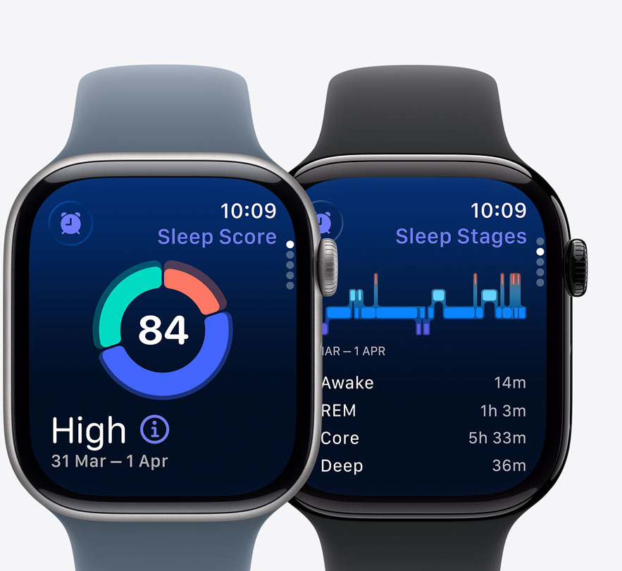 Apple Watch Series 11 devices, sleep score screen, possible sleep apnea notification