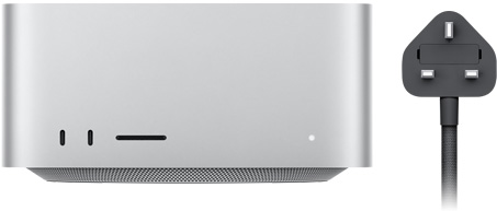 Mac Studio alongside its power cable