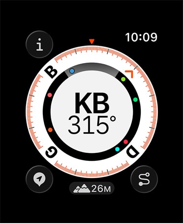 Geriye Dönüş özelliği, ölçümler: pusula, yükseklik, işaretli ara noktalar