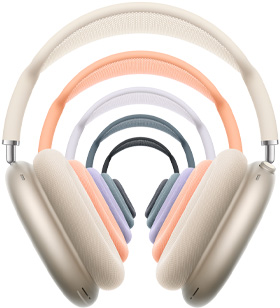 AirPods Max ‑over-ear-kuulokkeet, violetti väri, kuuloketyyny, teleskooppivarret, kuulokesanka