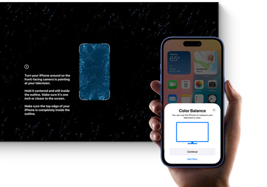 Egy televízió színeinek finomhangolása iPhone-nal
