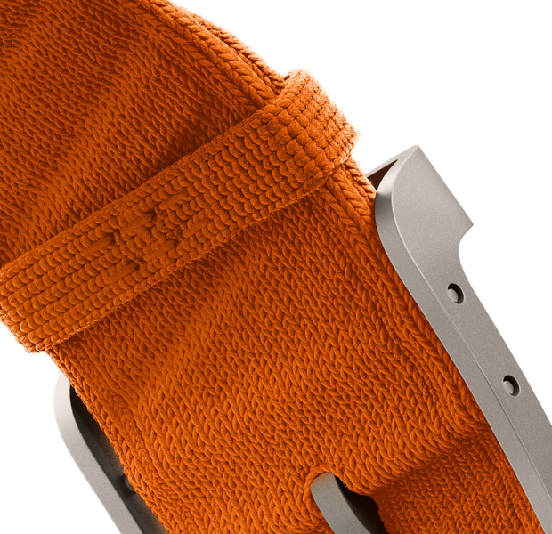 Apple Watch Hermès Ultra 3, cinturino En Mer, color Orange, chiusura e anse color naturale