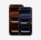 iPhone 17 Pro Max, вид спереду, космічний помаранчевий колір, iPhone 17 Pro, вид спереду, глибокий синій колір