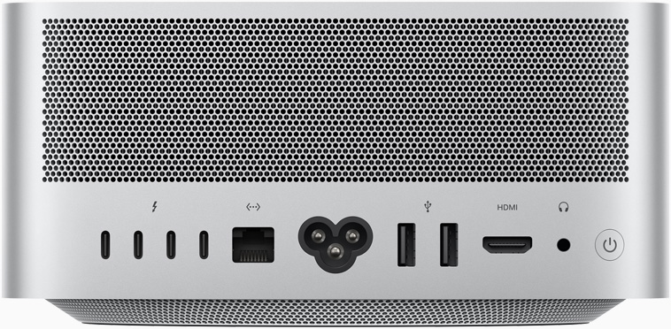 A Mac Studio hátulnézetből